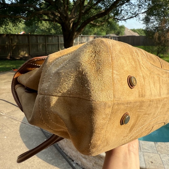 Coach C04S-9674 vintage suede flap-over boho SoHo leather accents Rare EUC w Tag - Picture 7 of 17